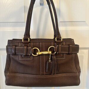 Vintage Coach Hampton Bag - Style 10212 - Brown Pebbled Leather
